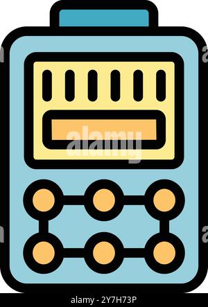Digital breathalyzer icon, outline style icon showing blood alcohol content Stock Vector