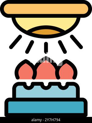 Fire alarm detecting fire and illuminating the situation with sensor light Stock Vector