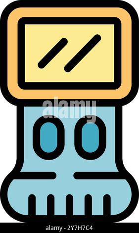 Portable gaming console with a simple design, bringing back memories of childhood fun and entertainment Stock Vector