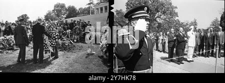 IRISH PRESIDENT EAMON DE VALERA IN ARLINGTON NATIONAL CEMETERY AT JFK GRAVE /   ;  31 MAY 1964 Stock Photo