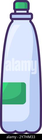 Vector bottle for different beverages as, milk, juice, or dairy in an outline style. Packaging of food supply, storage, and delivery symbol. The icon Stock Vector