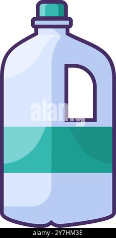 Vector plastic jug for oil, milk, or dairy in an outline style. Packaging of food supply, storage, and delivery symbol. The icon is suitable for web d Stock Vector
