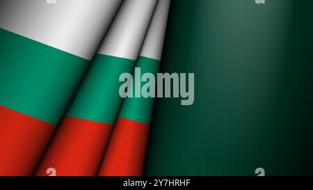 Folded flag of Bulgaria graphic and label. Element of impact for the use you want to make of it. Stock Vector