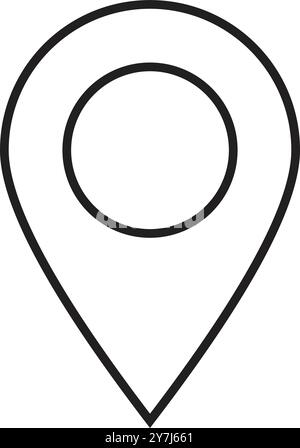 Outline Map pin icon. Location mark thin line sign, destination symbol ...