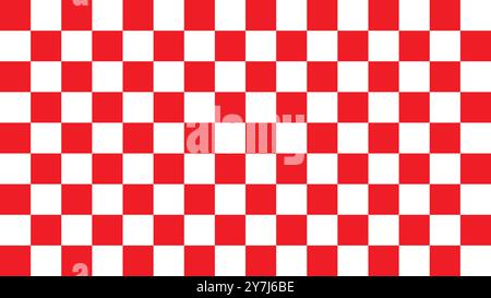 Chess board Background, Red and white checkered, Red and white decoration, checkered tiles, Surface Template Stock Vector