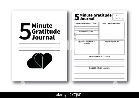 5-Minute Gratitude Journal KDP Interior Stock Vector