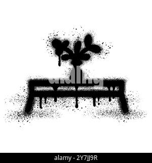 Table graffiti with black spray paint. vector illustration. Stock Vector