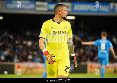 Naples, Italie. 29th Sep, 2024. Elia Caprile (SSC Napoli) during the Italian championship Serie A football match between SSC Napoli and AC Monza on 29 September 2024 at Diego Armando Maradona stadium in Naples, Italy - Photo Morgese-Rossini/DPPI Credit: DPPI Media/Alamy Live News Stock Photo