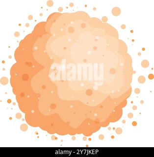 Abstract orange shape with bubbles floating around it Stock Vector