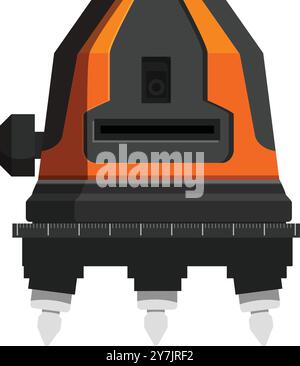 Modern professional laser level on a white background, a tool for marking and alignment during construction works Stock Vector