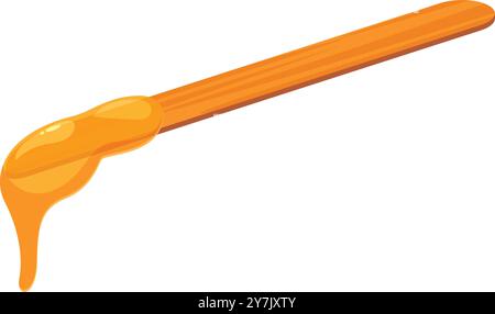 Honey dipper covered in honey dripping down from the end Stock Vector