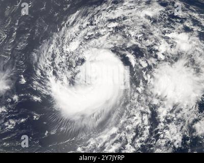 Atlantic OCean. 12th Sep, 2006. Hurricane Helene was the eighth named storm of the 2006 Atlantic hurricane season. The tropical depression (area of low air pressure) from which it formed began intensifying and forming a tropical storm system south of the Cape Verde Islands on September 12. The system crossed the Atlantic Ocean over the course of several days, gathering power as it went. (Credit Image: © NASA/ZUMA Press Wire) EDITORIAL USAGE ONLY! Not for Commercial USAGE! Stock Photo