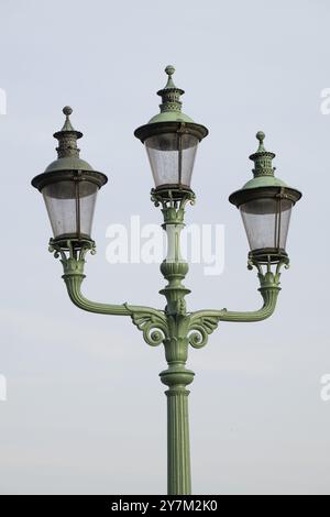 Historic street lamps, Hojbro Plads, Ved Stranden, Copenhagen, Denmark, Europe Stock Photo