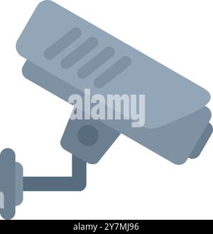 Security camera mounted on a wall, providing surveillance and ensuring safety Stock Vector