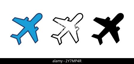 Plane icon vector. Airplane icon vector. Flight transport symbol. Travel illustration. Holiday symbol Stock Vector