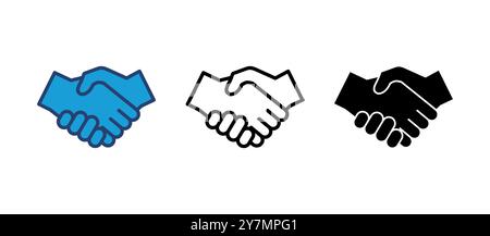 Handshake icon vector. business handshake. contact agreement Stock Vector