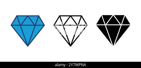 Diamond icon vector. diamond gems vector icon. Stock Vector