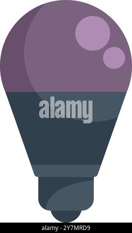 Purple smart light bulb is glowing, representing innovation in energy efficient lighting solutions Stock Vector