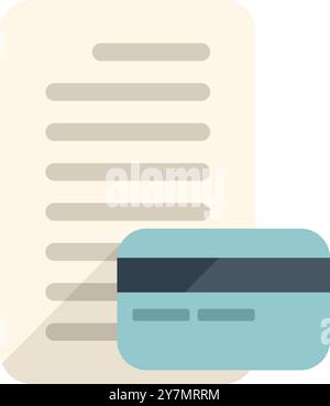 This vector illustration icon represents the concept of paying an online shopping bill with a credit card Stock Vector
