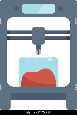 Modern 3d bioprinter creating a human organ for transplantation surgery Stock Vector