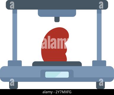 Bioprinting machine creating an artificial kidney, innovative technology in modern medicine Stock Vector