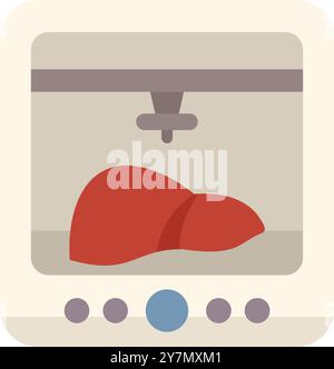Bioengineering creating liver on 3d printer in medical laboratory, future of transplantology and artificial organs Stock Vector