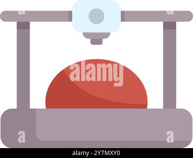 3d printer creating a red hemisphere layer by layer, showcasing additive manufacturing in action Stock Vector