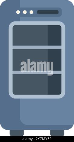 Modern refrigerator is standing with its door closed, showcasing its sleek design and functionality Stock Vector