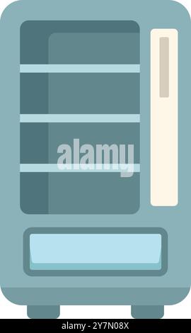 Empty vending machine with glass door, offering a variety of refreshments Stock Vector