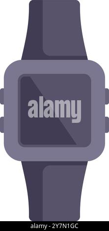 Smart watch displaying empty screen on wristband with buckle, front view, modern technology concept Stock Vector