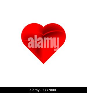 3D Disease affected heart vector sign symbol. Red color heart with black spot diseases concept isolated on white background Stock Vector