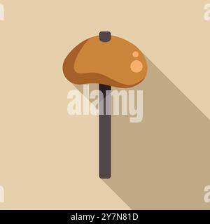 Caramel candy apple covered in a sweet glaze on a stick is a classic fall treat Stock Vector