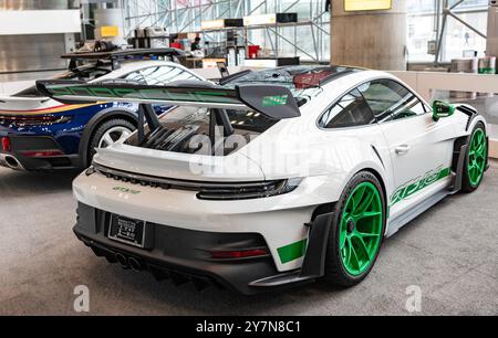 New York City, USA - March 27, 2024: 2024 Porsche 911 GT3 RS. Sportscar Porsche 911 GT3 RS. Luxury Porsche 911 GT3 RS sport car at New York Stock Photo