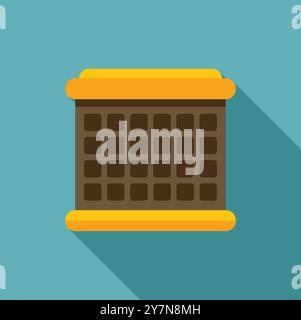 Modern conditioner cooling system blowing cold air icon in flat style with long shadow Stock Vector