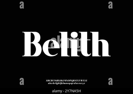 Elegant bold serif alphabet display font vector glamor style Stock Vector
