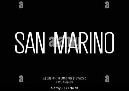 Modern clean sans serif alphabet display font vector for any design Stock Vector