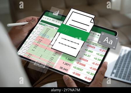 Spreadsheet Document business financial Spreadsheet Document Information Data Analyst Stock Photo