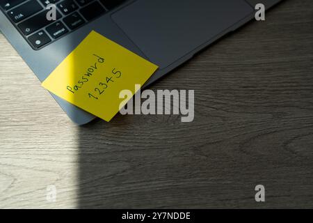 password protection note paper on computer Password security and data security protection password privacy Stock Photo