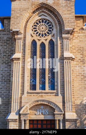 Facade on Nha Trang Cathedral or Stone Church or Christ the King Cathedral in Vietnam at day Stock Photo