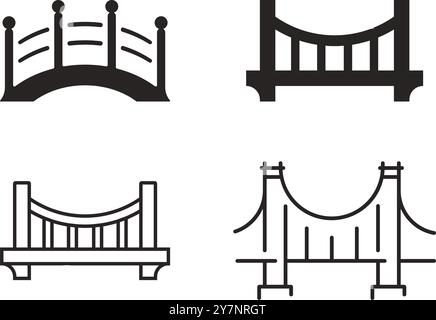 Bridge icon vector illustration logo design Stock Vector