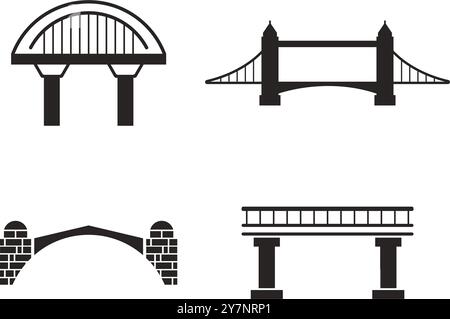 Bridge icon vector illustration logo design Stock Vector