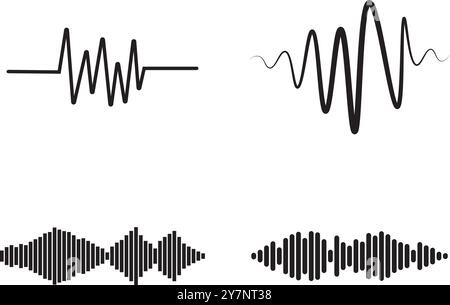 sound wave icon vector illutration logo design Stock Vector