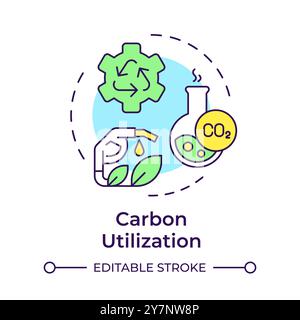 Carbon utilization multi color concept icon Stock Vector