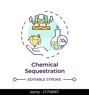 Chemical sequestration multi color concept icon Stock Vector