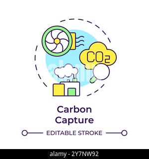 Carbon capture multi color concept icon Stock Vector