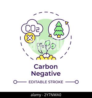 Carbon negative multi color concept icon Stock Vector