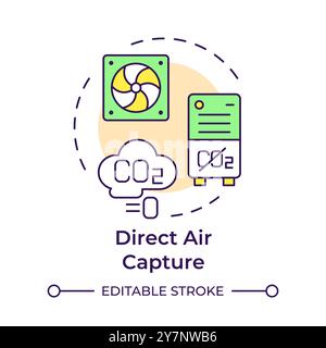 Direct air capture multi color concept icon Stock Vector