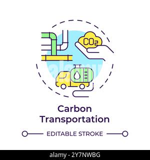 Carbon transportation multi color concept icon Stock Vector