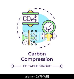 Carbon compression multi color concept icon Stock Vector