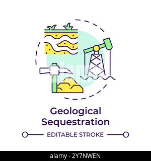 Geological sequestration multi color concept icon Stock Vector